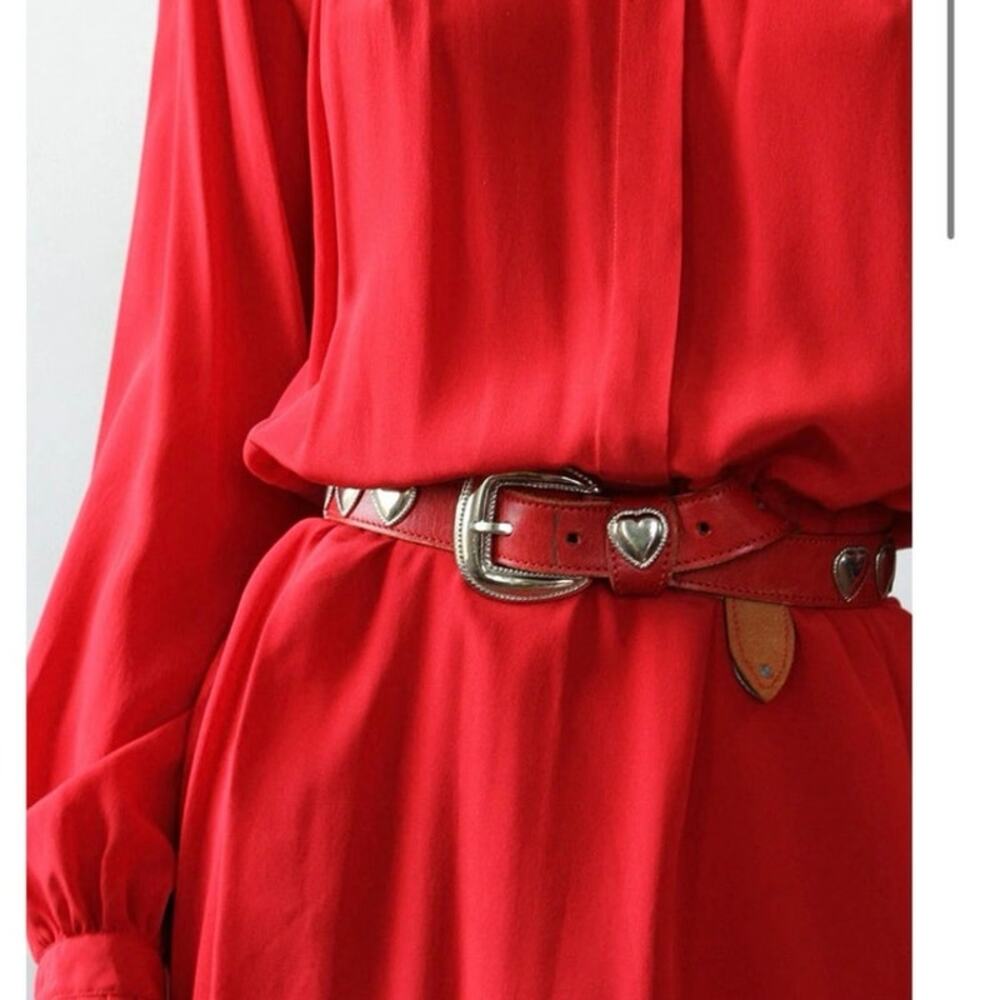 Vintage red leather with metal hearts